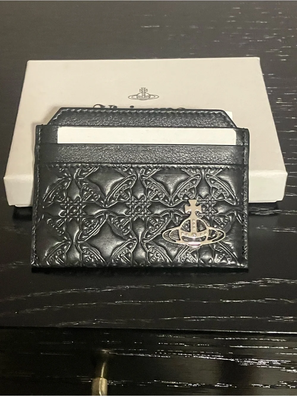 Vivienne Westwood Black Embossed Orb Card Holder